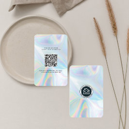 Cartão De Visita Logotipo e código QR DIY personalizado holográfico