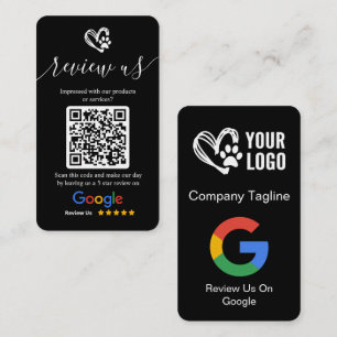 Cartão De Visita Logotipo e Código QR para Solicitação de Avaliação