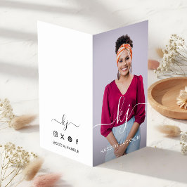 Cartão De Visita Logotipo e fotografia do Monograma de Caligrafia E