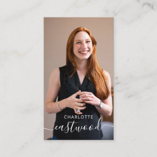 Cartão De Visita Logotipo e fotografia do Monograma de Caligrafia E