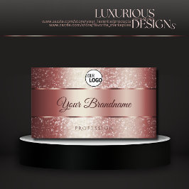 Cartão De Visita Logotipo e Iniciais do Elegante Rose Red Sparkle G