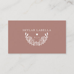 Cartão De Visita Logotipo e Monograma Botânico Floral Moderno