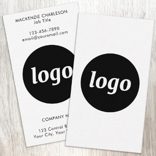 Cartão De Visita Logotipo e Texto Verticais Simples