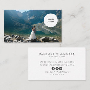 Cartão De Visita Logotipo Elegante Chic Organizador de Casamento Fo
