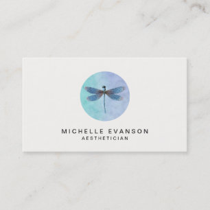 Cartão De Visita Logotipo Elegante de Dragonfly Blue