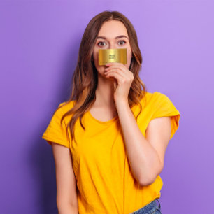 Cartão De Visita Logotipo elegante do Lux do chicote Dourado do