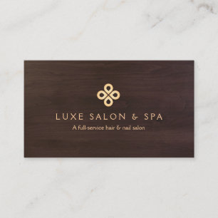 Cartão De Visita LOGOTIPO ELEGANTE DOURADO CLOVER para Salão, Spa