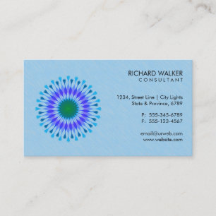 Cartão De Visita Logotipo Elegante Lotus Floral Blue Health Wellwel