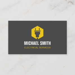 Cartão De Visita Logotipo Eletrico do Power Plug Hexagon