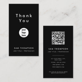 Cartão De Visita Logotipo Empresarial Agradecer Código QR Mídia Soc