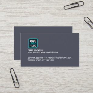Cartão De Visita logotipo empresarial cinza-chumbo