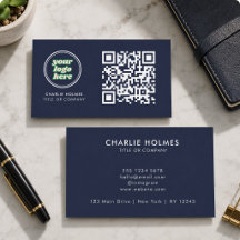 Logotipo Empresarial Código QR | Azul Marinho Mode