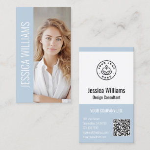 Cartão De Visita Logotipo Empresarial Código QR Moderno Profissiona