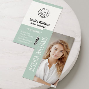 Cartão De Visita Logotipo Empresarial Código QR Moderno Profissiona