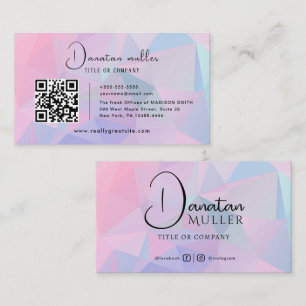 Cartão De Visita Logotipo Empresarial Código QR opala