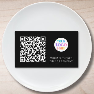 Cartão De Visita Logotipo Empresarial Código QR Profissional Modern