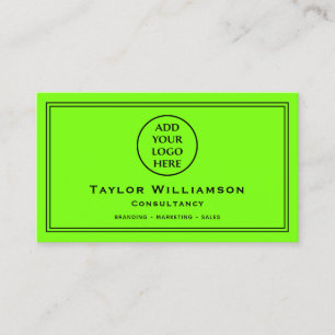 Cartão De Visita Logotipo Empresarial Corporativo Verde Fluorescent