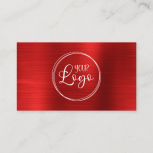 Cartão De Visita Logotipo Empresarial Faux Vermelho Brilhante Ombre