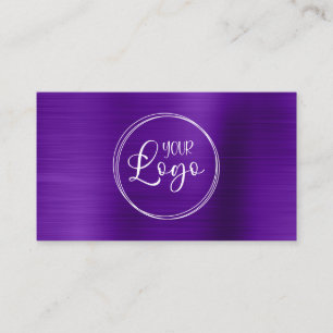 Cartão De Visita Logotipo Empresarial Faux Violeta Roxo Ombre Foil