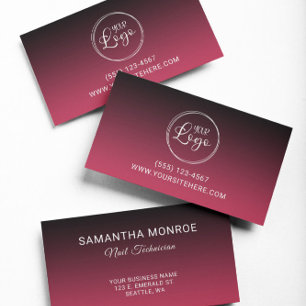 Cartão De Visita Logotipo Empresarial Gradiente Vermelho Magenta Pr