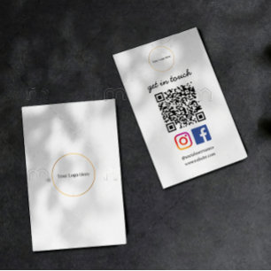 Cartão De Visita Logotipo Empresarial Modelo Social de QR Code Mo