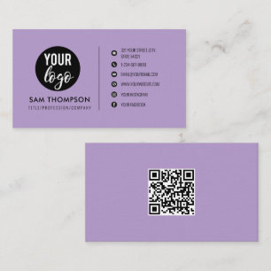 Cartão De Visita Logotipo Empresarial Moderno Minimalista Código QR