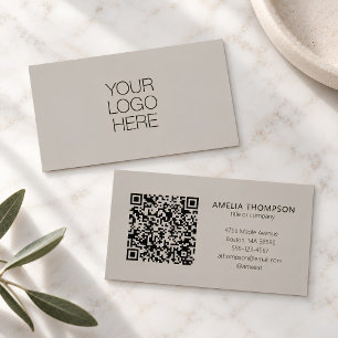 Cartão De Visita Logotipo Empresarial Profissional Soft Taupe Códig
