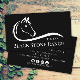 Cartão De Visita Logotipo equestre Raça equestre marca estável