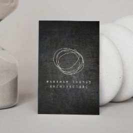 Cartão De Visita Logotipo Escrivível do Designer no Black Grunge Me