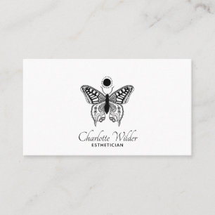 Cartão De Visita Logotipo Estheticista Skincare Butterfly