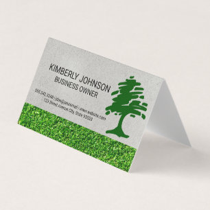 Cartão De Visita Logotipo Estilizado de Árvore   Cuidado com o Jard