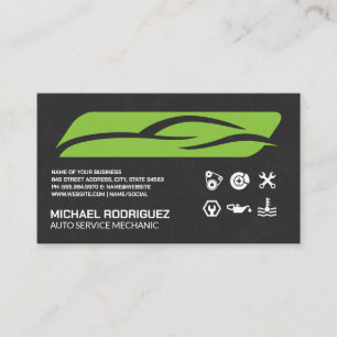 Cartão De Visita Logotipo Estilizado de Carro Esportivo Serviços