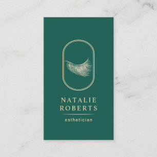 Cartão De Visita Logotipo Eyelash Makeup Artista Estheticista Teal 