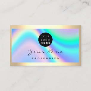 Cartão De Visita Logotipo Eyelash Makeup Artista Hair Modern Hológ
