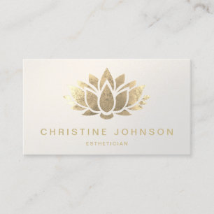 Cartão De Visita logotipo faux gold foil lotus