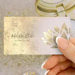 Cartão De Visita logotipo faux gold foil lotus