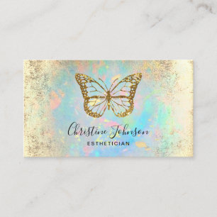 Cartão De Visita logotipo faux gold gliter butterfly