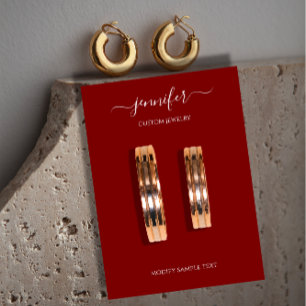 Cartão De Visita Logotipo Ficha de Joias Manuscrita Minimalismo de 