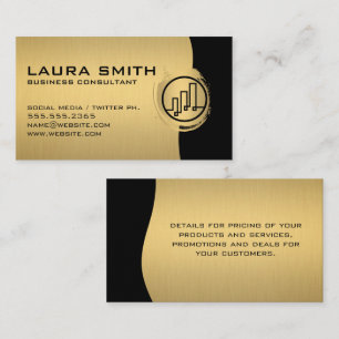 Cartão De Visita Logotipo financeiro / Prata metálica / Monograma 