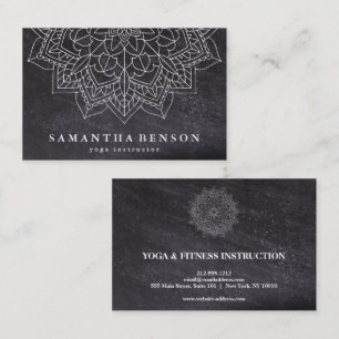 Cartão De Visita Logotipo Flor de Lótus Mandala Elegante Instrutor