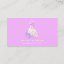 Cartão De Visita Logotipo Floral de Vestido Fashion Evento de Casam
