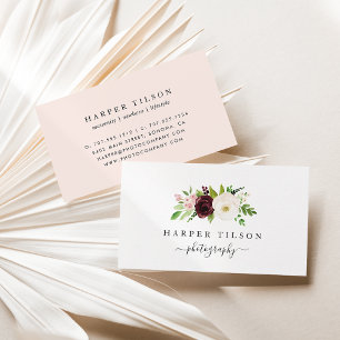Cartão De Visita Logotipo Floral do Blush Romance