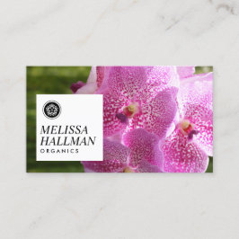 Cartão De Visita Logotipo Floral Luxe Minimalista com Orquídeas Ros