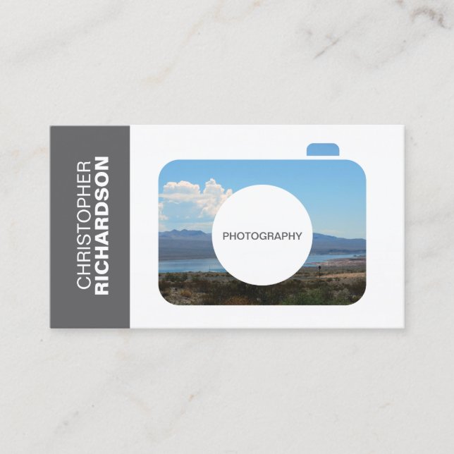Cartão De Visita LOGOTIPO FOTOGRÁFICO DA CÂMERA PARA FOTOGRAFIAS Ca (Frente)