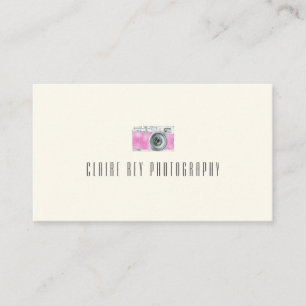 Cartão De Visita Logotipo Fotógrafo Da Câmera Retro De Aquarela R