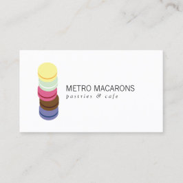 Cartão De Visita LOGOTIPO FRANCÊS MACARON STACK para padaria, paste