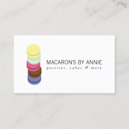 Cartão De Visita LOGOTIPO FRANCÊS MACARON STACK para padaria, paste