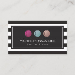 Cartão De Visita Logotipo francês Macaron Trio de luxo para padaria