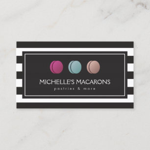 Cartão De Visita Logotipo francês Macaron Trio de luxo para padaria