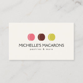 Cartão De Visita LOGOTIPO FRANCÊS MACARON TRIO para padaria, pastel
